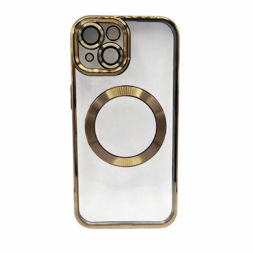 iPhone 15 Plus Clear Protective Case Gold Metallic Trim NEW - Picture 2 of 5